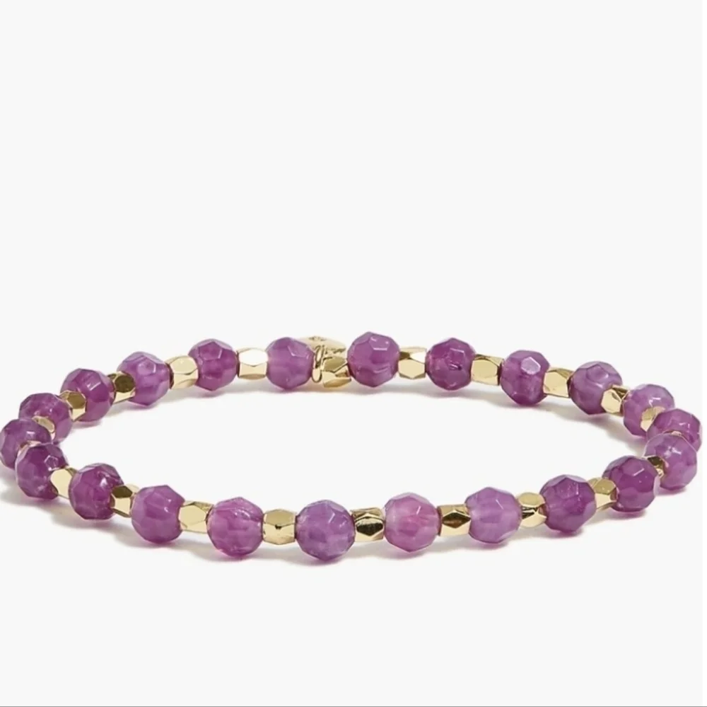 J Crew Beaded bracelet Bright Plum